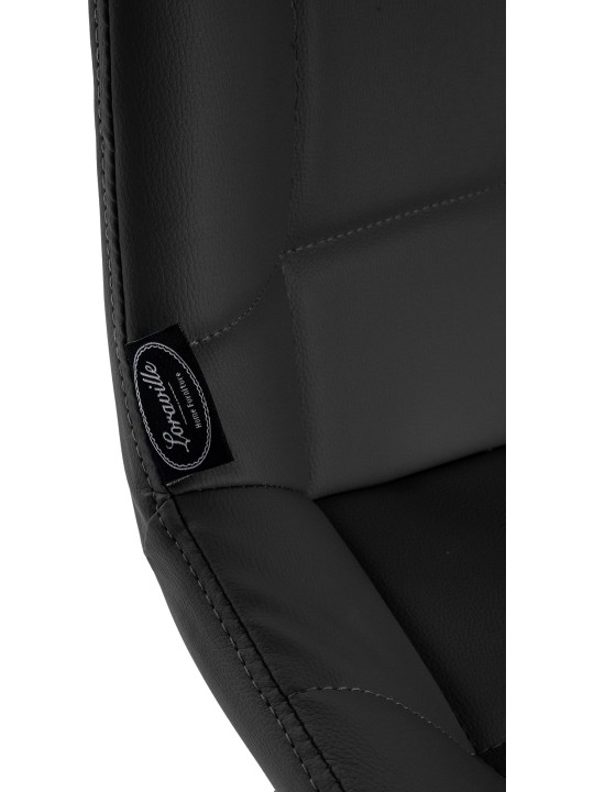 Otočná barová stolička Weston z umelej kože, čierna