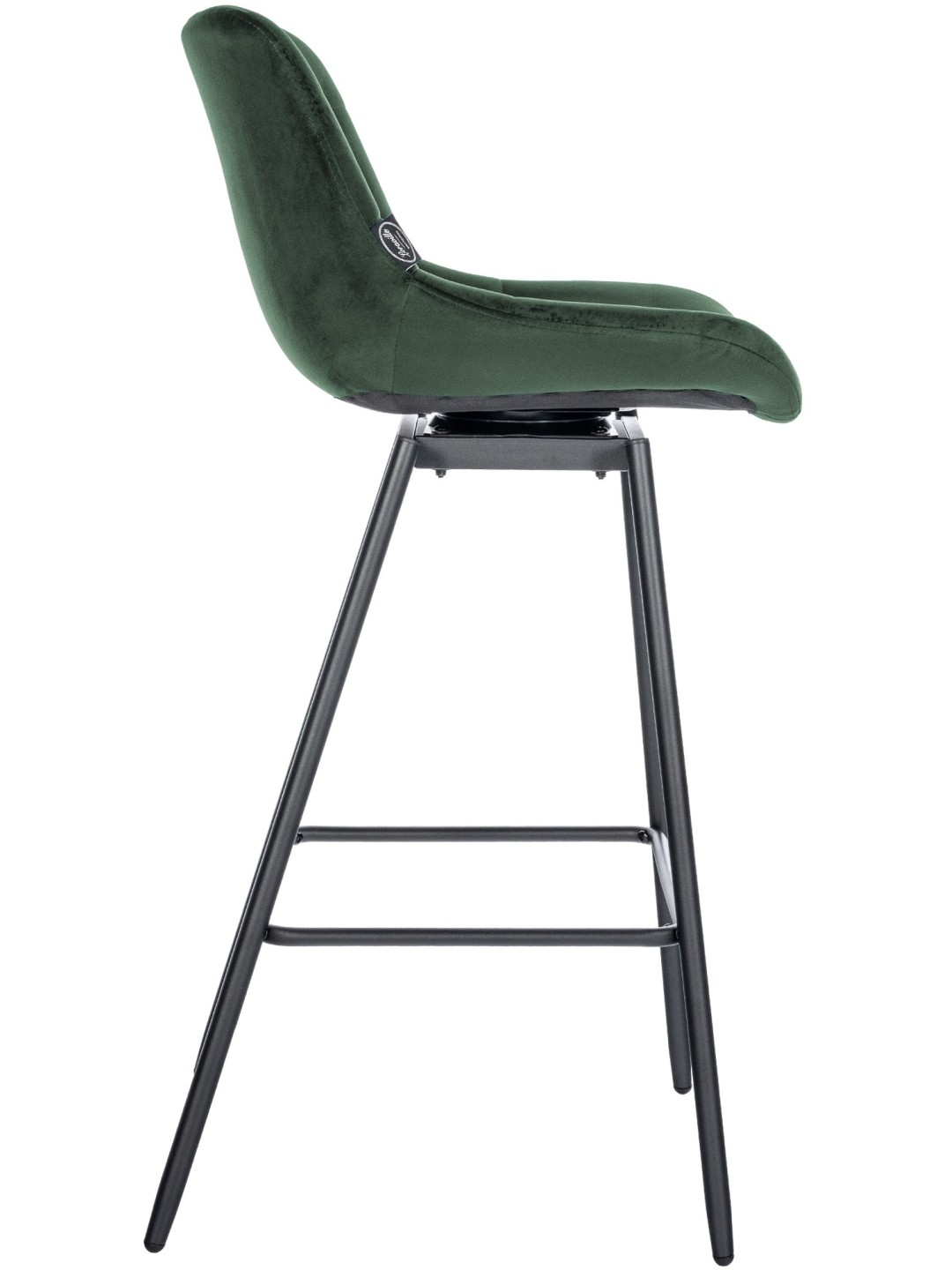 Otočná barová stolička Weston Velvet, tmavozelená