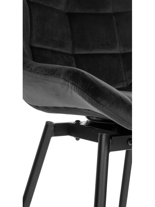 Otočná barová stolička Weston Velvet, čierna