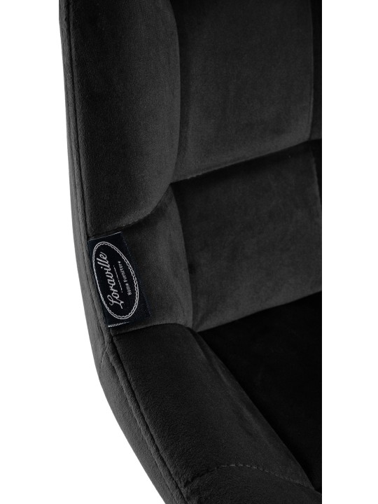 Otočná barová stolička Weston Velvet, čierna