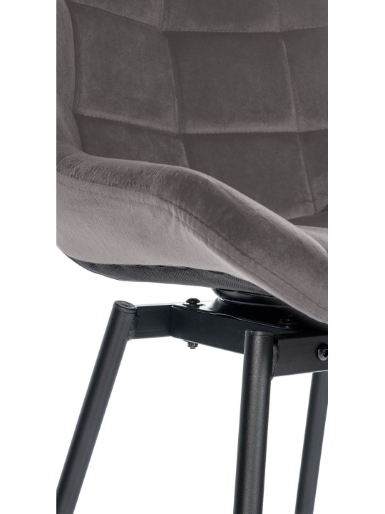 Otočná barová stolička Weston Velvet, sivá