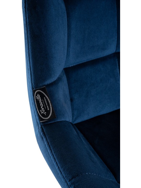 Otočná barová stolička Weston Velvet, modrá