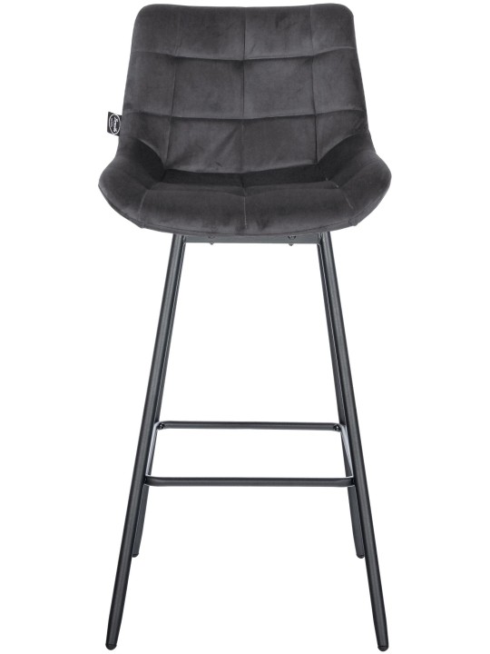 Otočná barová stolička Weston Velvet, tmavosivá