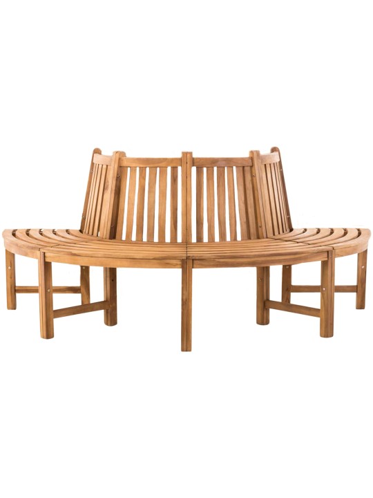 Lavica na strom Leming polkruhová 200 cm, teak