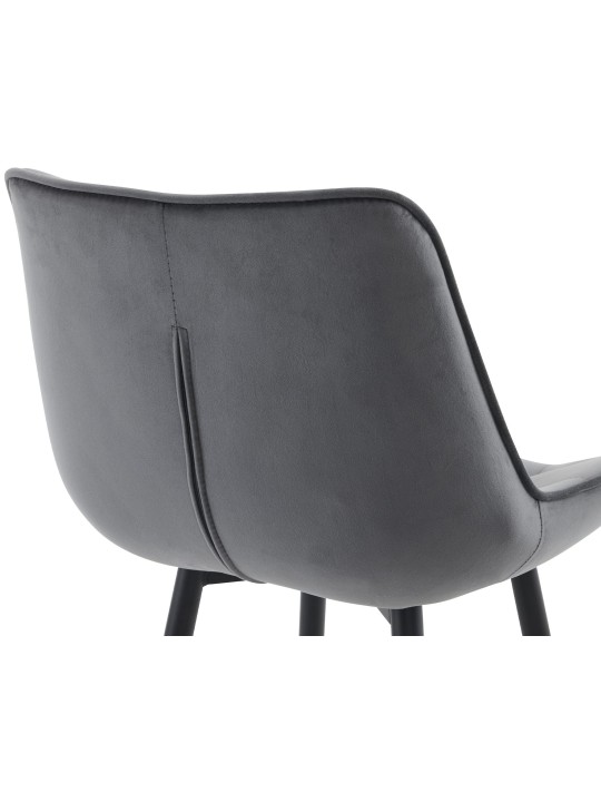 Barová stolička Dartford velvet, tmavosivá