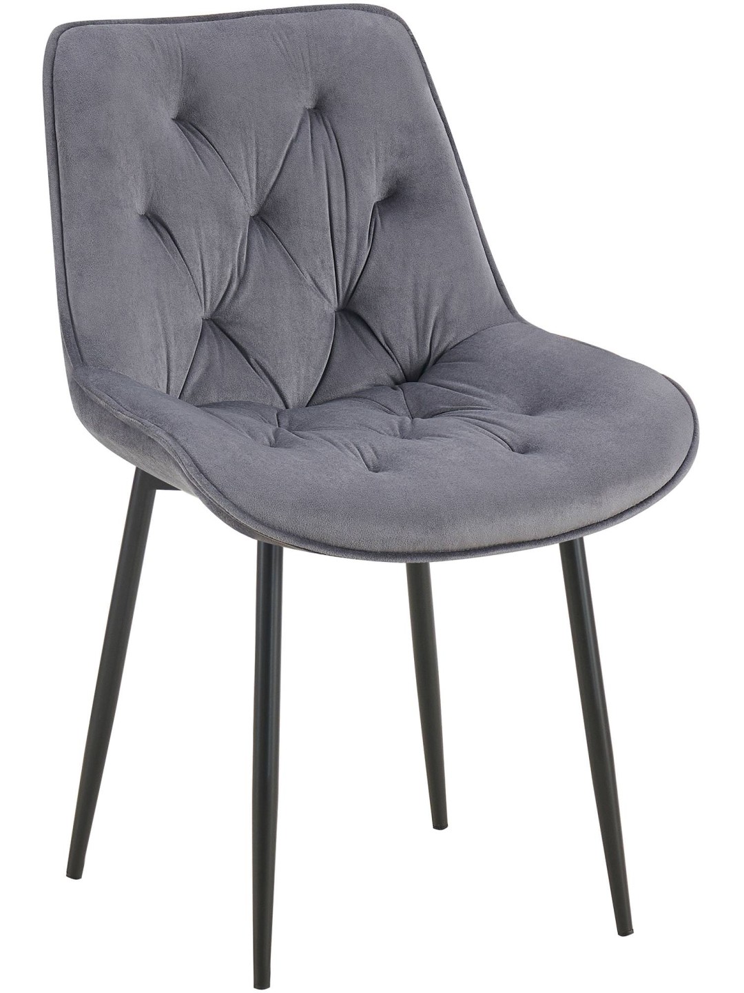 Zamatová jedálenská stolička Wallace, tmavosivá