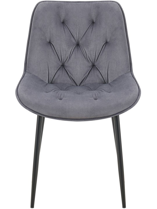 Zamatová jedálenská stolička Wallace, tmavosivá