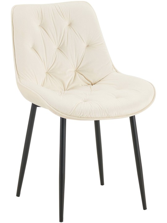 Zamatová jedálenská stolička Wallace, krémová