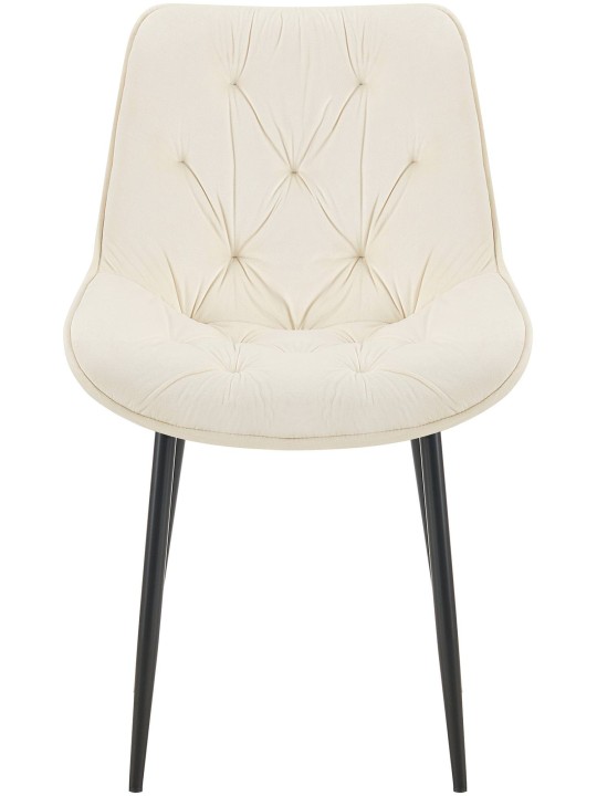 Zamatová jedálenská stolička Wallace, krémová