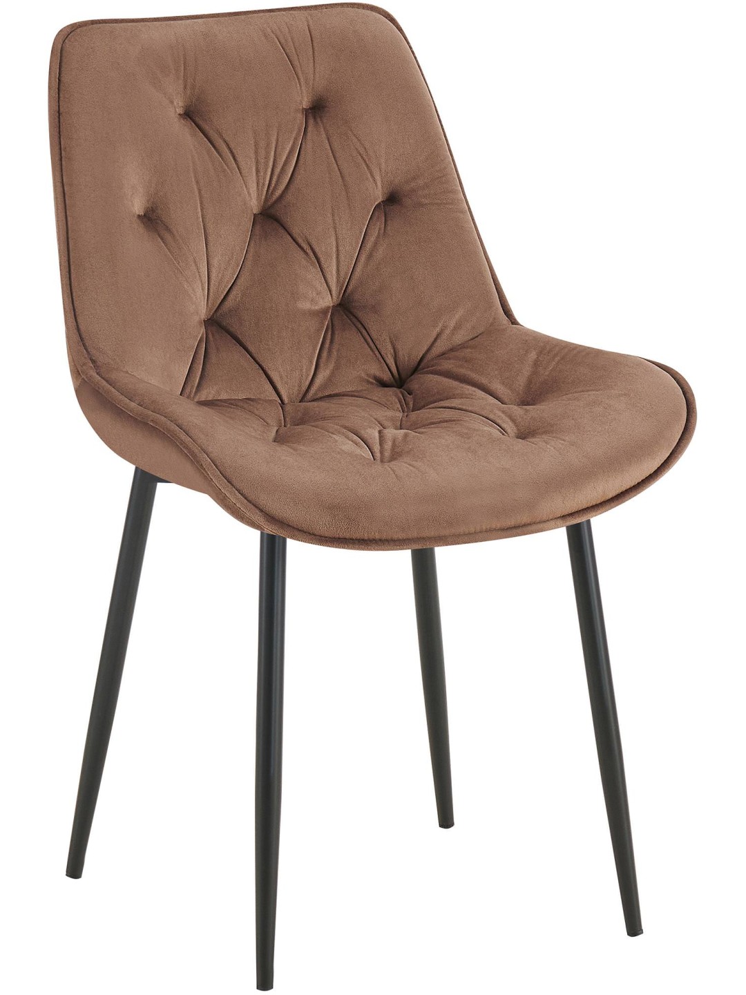 Zamatová jedálenská stolička Wallace, hnedá