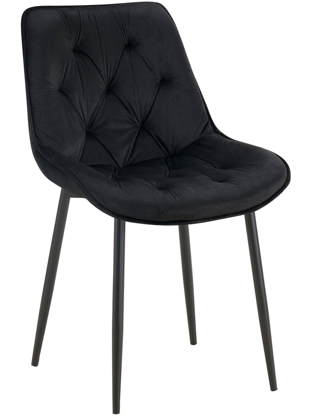 Zamatová jedálenská stolička Wallace, čierna