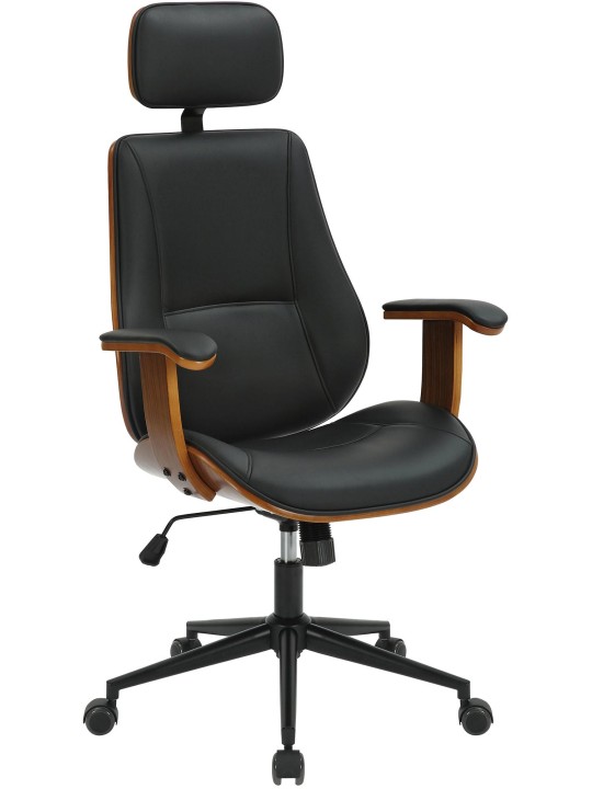Kancelárske kreslo Lugo z umelej kože, orech/čierna