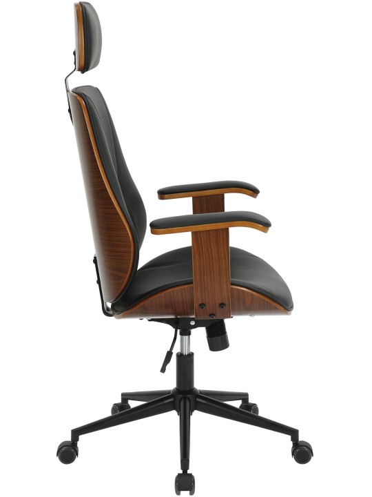 Kancelárske kreslo Lugo z umelej kože, orech/čierna