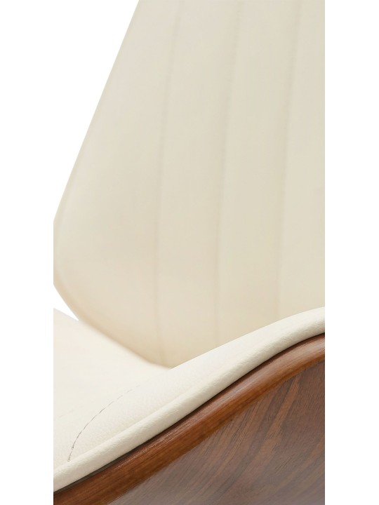 Sada 2 barových stoličiek Nova z umelej kože, orech/krémová