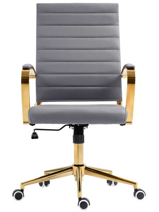 Kancelárske kreslo Havana z umelej kože, sivá
