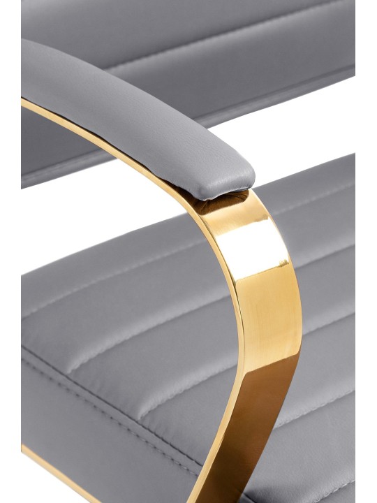 Kancelárske kreslo Havana z umelej kože, sivá