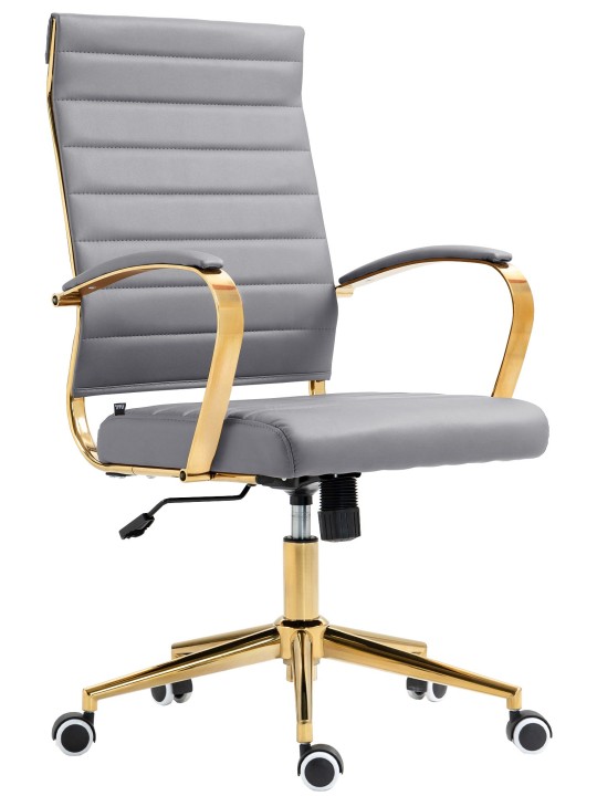Kancelárske kreslo Havana z umelej kože, sivá