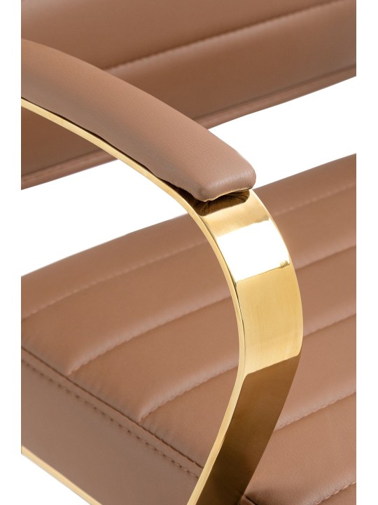 Kancelárske kreslo Havana z umelej kože, svetlohnedá