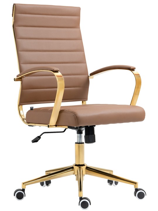 Kancelárske kreslo Havana z umelej kože, svetlohnedá