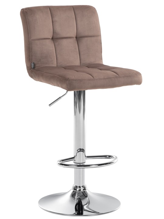 Barová stolička Peru zamatový chróm, hnedá