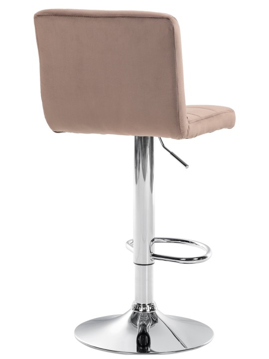 Barová stolička Peru zamatový chróm, hnedá