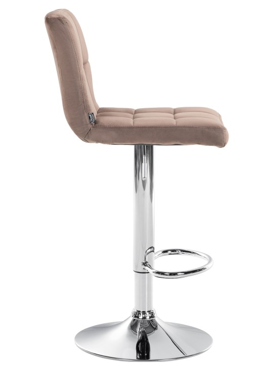 Barová stolička Peru zamatový chróm, hnedá