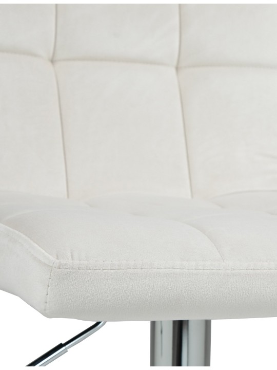 Barová stolička Peru velvet chróm, krémová