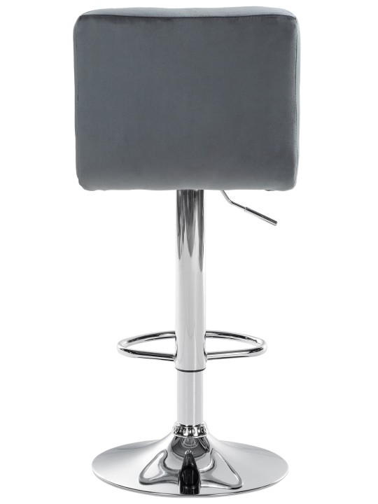 Barová stolička Peru zamatový chróm, tmavosivá