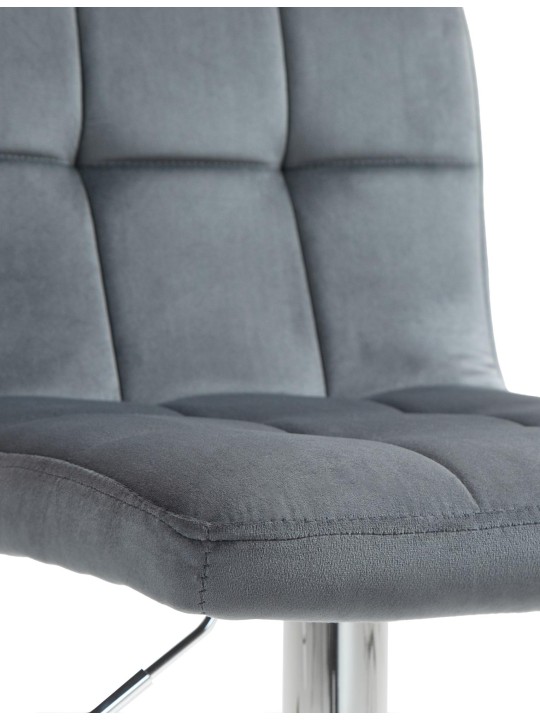 Barová stolička Peru zamatový chróm, tmavosivá