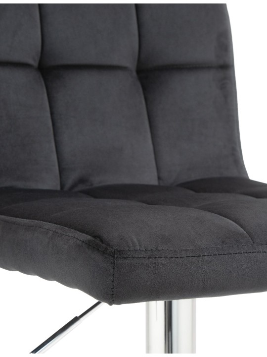 Barová stolička Peru zamatový chróm, čierna