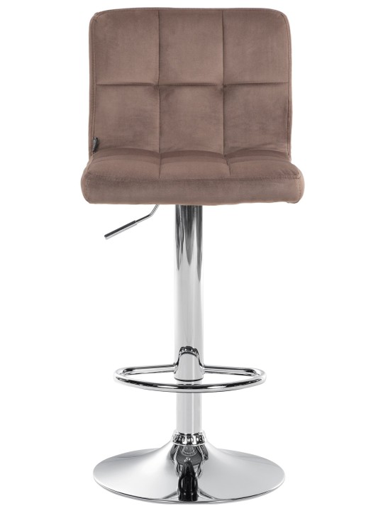 Sada 2 barových stoličiek Peru zamatový chróm, hnedá