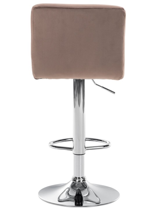 Sada 2 barových stoličiek Peru zamatový chróm, hnedá