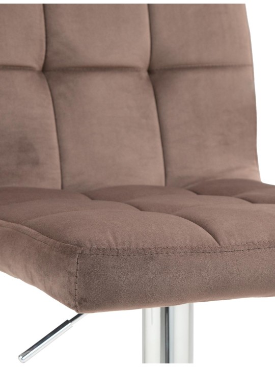 Sada 2 barových stoličiek Peru zamatový chróm, hnedá