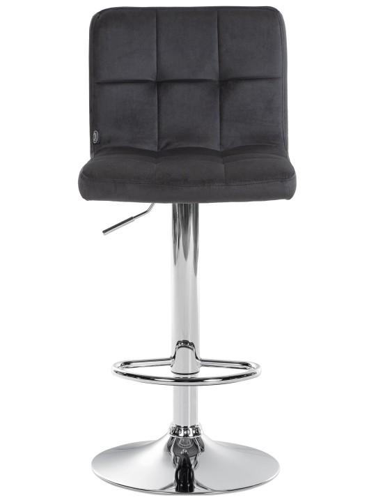 Sada 2 barových stoličiek Peru zamatový chróm, čierna