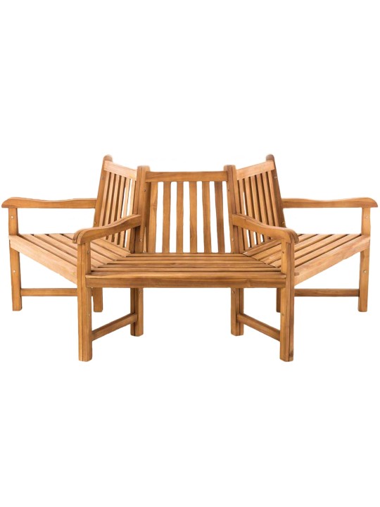 Lavička na strom Kenna s podrúčkou polkruhová 200 cm, teak
