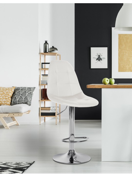 Barová stolička Elmore imitácia kože C, biela