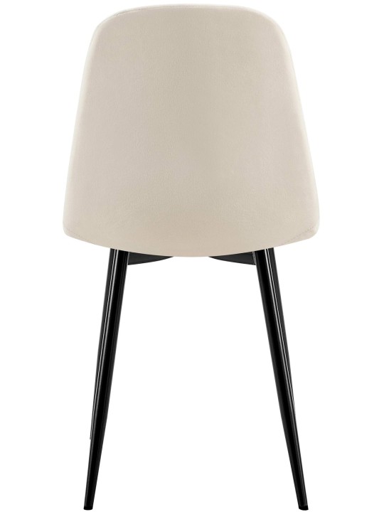 Sada 4 ks jedálenských stoličiek Baxter velvet, krémovo biela