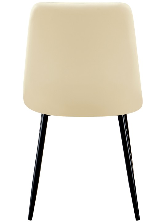 Sada 4 jedálenských stoličiek Antibes z umelej kože, krémová