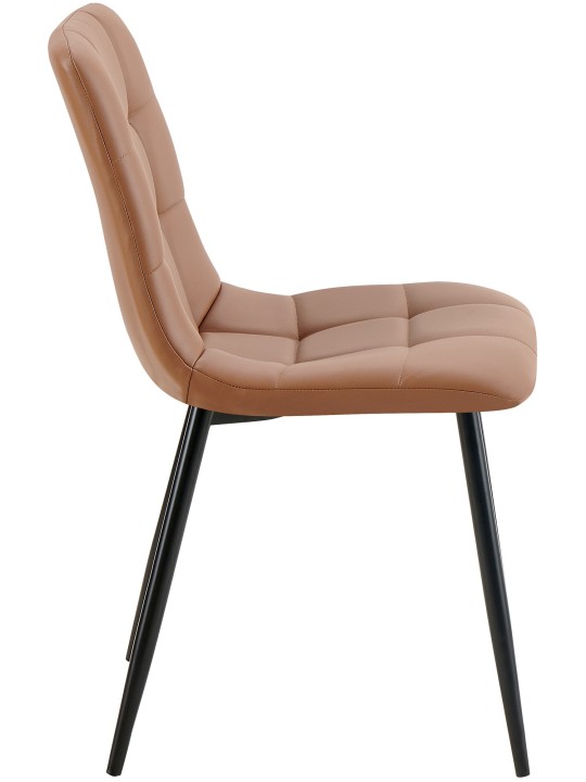 Sada 4 jedálenských stoličiek Antibes z umelej kože, tmavohnedá