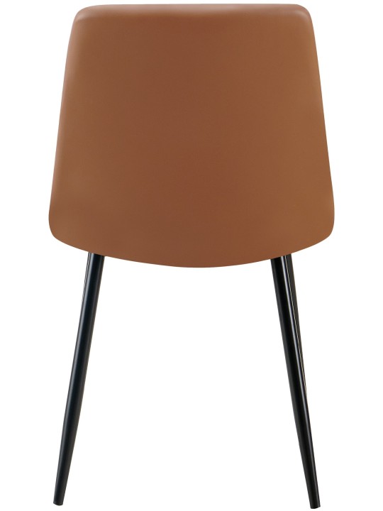 Sada 4 jedálenských stoličiek Antibes z umelej kože, tmavohnedá