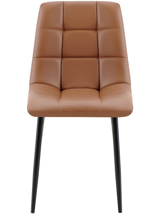 Sada 4 jedálenských stoličiek Antibes z umelej kože, tmavohnedá