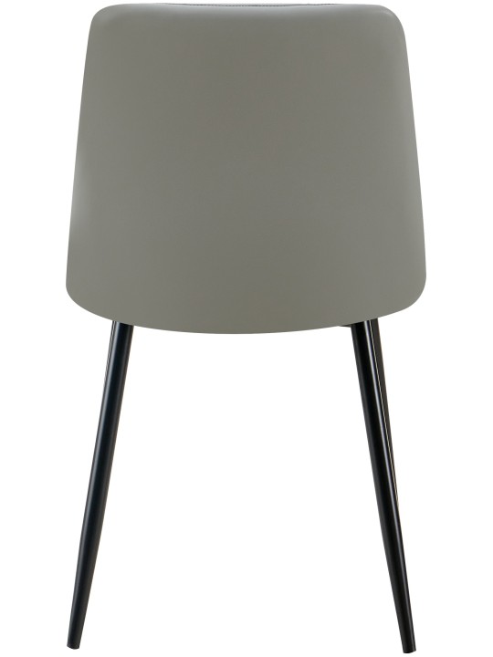 Sada 4 jedálenských stoličiek Antibes z umelej kože, svetlosivá