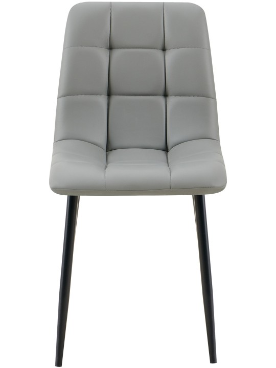 Sada 4 jedálenských stoličiek Antibes z umelej kože, svetlosivá