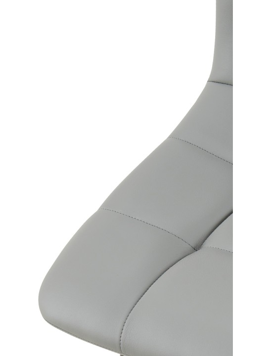 Sada 4 jedálenských stoličiek Antibes z umelej kože, svetlosivá