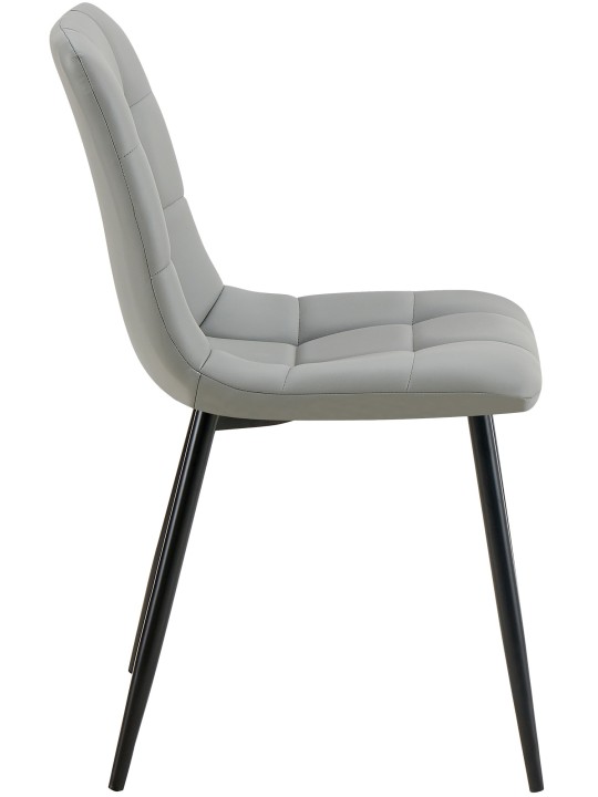 Sada 4 jedálenských stoličiek Antibes z umelej kože, svetlosivá