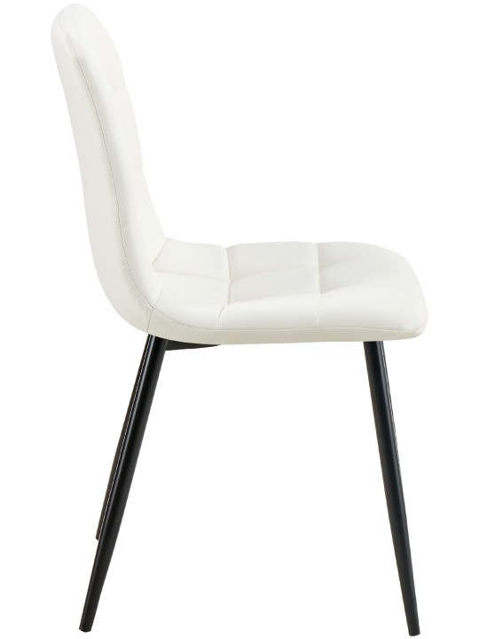 Sada 4 jedálenských stoličiek Antibes z umelej kože, biela