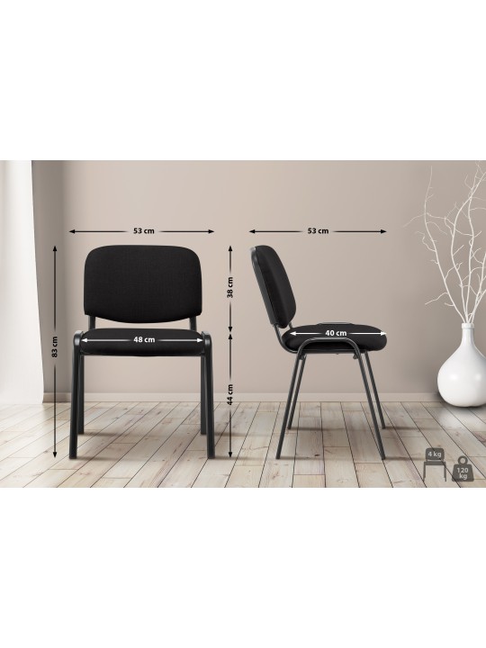 Kreslo pre návštevy Ken tkanina, čierna