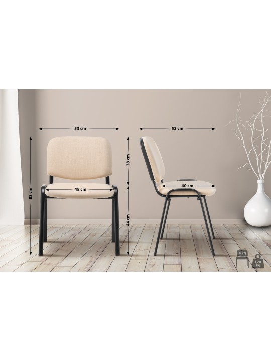 Kreslo pre návštevy Ken tkanina, krémová