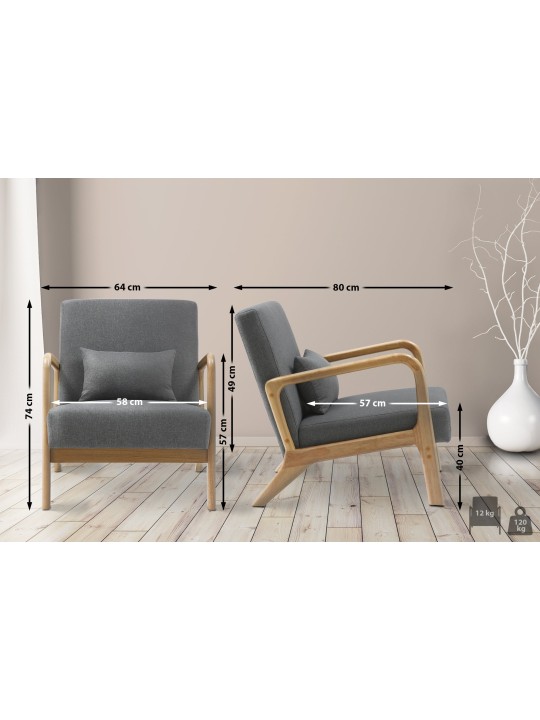 Tkanina na sklopenie kresla, svetlosivá