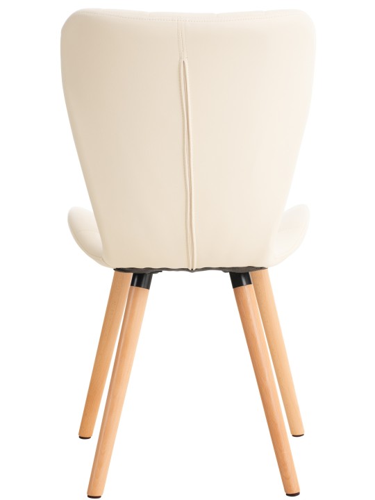 Sada 2 stoličiek Elda z umelej kože, krémová